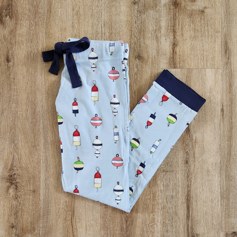 The Beaufort Bonnet Company Blue Pajama Pants with Buoy Print